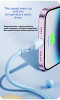 Câble USB Type-C de charge rapide pour téléphone portable OEM en silicone véritable 3A 5A 20W 27W 60W, cordon de données USB