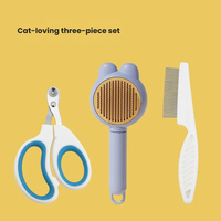 Kit de Toilettage Portable pour Animaux – Brosse Autonettoyante Sûre pour Chiens et Chats, Écologique, Anti-Peluches, avec Coupe-Ongles pour Poils Longs/Courts