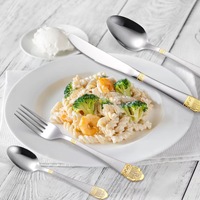 Coffret de couverts en acier inoxydable pour cadeaux d'affaires – Couteau à steak, fourchette, cuillère – Réutilisables et durables pour la restauration