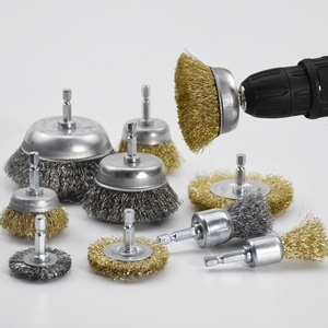 <span class=keywords><strong>Brosse</strong></span> métallique transfrontalière à tige hexagonale en acier à haute teneur en carbone, à manche en <span class=keywords><strong>bois</strong></span>, électrique, en forme de bol, multi-diamètres, <span class=keywords><strong>pour</strong></span> dérouillage et polissage - Product Image 5