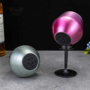 Verre à vin à tige amovible 14 oz 420 ml, gobelets à boire en métal à double paroi isolés, gobelets à <span class=keywords><strong>pied</strong></span> pour café, bière, pour barbecue, fête - Product Image 4