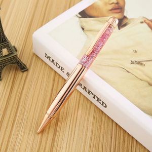 Hot Stock Glitter Liquid Quicksand Metal Ballpoint Pen Multi Color Smooth Writing for Student Office <b>Wedding</b> Promotional Gift - Product Image 3