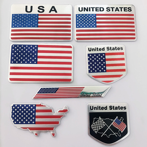 Autocollant USA original 3D drapeau américain en métal pour moto, voiture, décoration de maison, fêtes, en alliage d'aluminium - Product Image 1