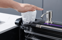 Haute qualité 304 acier inoxydable bol unique évier de cuisine multi-fonctionnel affichage numérique Piano clé cascade Design robinet