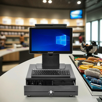 Unité principale d'ordinateur Windows POS à double écran de 15.6 pouces Terminal à écran tactile tout-en-un pour restaurant et café