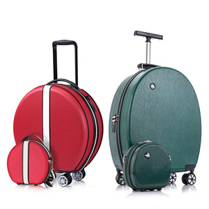Round Rolling <b>Suitcase</b> Set 19 23 Inch With Combination <b>Lock</b> Lightweight Women Travel Carry On Swivel Wheels Egg Shaped Box - Product Image 1
