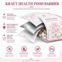 Eco White Kraft Lotuszaad Stand-up Pouch Ziplock Zakje Voedselveilige Aluminiumfolie Snack Graanverpakking