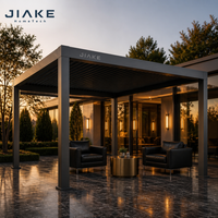 Pergola de luxe Jiake en aluminium 6063-T5 avec toit à lames motorisé et étanche pour villa, terrasse, patio, jardin, pavillon