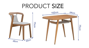 Lusso moderno ristorante giardino tavolo <span class=keywords><strong>da</strong></span> pranzo in alluminio porta del Patio mobili con corda mobili <span class=keywords><strong>da</strong></span> pranzo all'aperto - Product Image 5