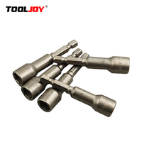 Jeu d'adaptateurs de douilles métriques extra profondes en acier Cr-V, tige hexagonale 1/4, sablée, qualité impact, accessoire pour outil électrique
