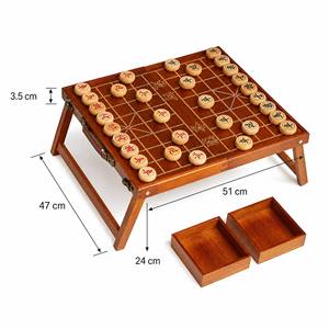 <span class=keywords><strong>Jeu</strong></span> <span class=keywords><strong>d</strong></span>'échecs chinois pliable XLAN, plateau en bois massif avec poignée en cuir, pièces 9x10, <span class=keywords><strong>pour</strong></span> l'extérieur, la maison, ou comme cadeau - Product Image 6