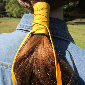 Saç kravat at kuyruğu tutucu kadın deri saç Wrap Pony kuyruk tutucu özel saç Wrap dize - Product Image 4