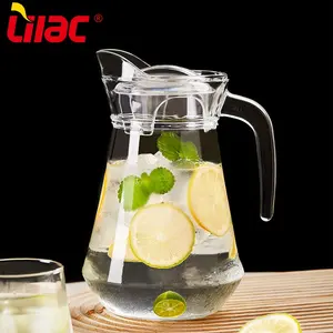 Lilac BSCI SGS LFGB 1100ml 1400ml 1600ml arabic drinking cooling fruit tea kettle set glass water pitcher