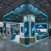 Stand d'exposition modulaire personnalisé avec fond LED, nouveau design, stand de foire et affichage en tissu tendu pour les salons professionnels