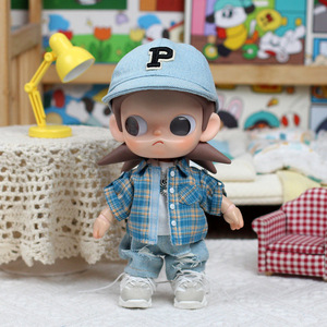 Zsiga 20Cm Doll Clothes Summer Plaid Shirt Boy Outfit For 1/8 Scale Action Figure - Product Image 2