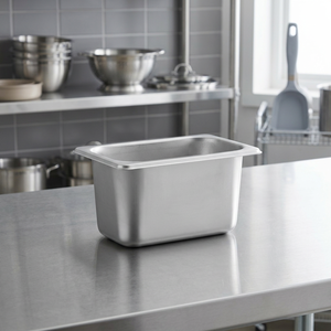 Precision-Cut GN <b>Food</b> Basin, 304 Stainless Steel with Reinforced Base for Heavy Loads - Product Image 1