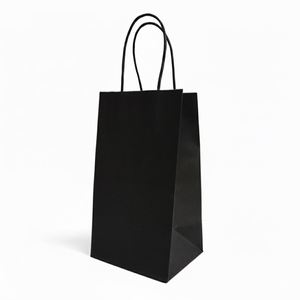 Bolsas de Papel Kraft Negras Reutilizables, Ecológicas, de Alta Calidad, Tamaño Personalizado LH, Directo de Fábrica, para Boutique y Supermercado - Product Image 2