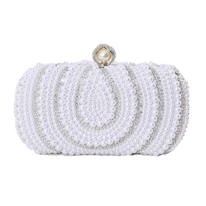 Bolso de Mano Elegante con Cuentas de Perlas para Mujer, Bolso de Noche Noble, Ligero y Duradero con Cierre a Presión, para Compromiso o Boda - Product Image 1