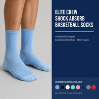 Chaussettes de performance en tricot intarsia ajustées pour équipes de basketball, emballées dans une boîte cadeau