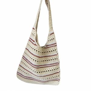 Sac à main de plage pour femme en coton tressé fait main, style rétro, nouveau modèle transfrontalier très populaire, sac à bandoulière au crochet - Product Image 1