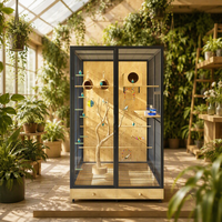Cabinet spacieux pour oiseaux de grande taille, volière intérieure robuste, structure en bois durable conçue pour plusieurs oiseaux