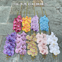 Orchidées en latex de qualité supérieure, 9 têtes, orchidée blanche, toucher réaliste, Phalaenopsis