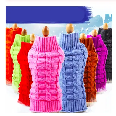 Pull en laine d'hiver pour chiens, Simple, corde torsadée, élastique, tricoté pour animaux de compagnie moyens et grands, accessoire pour chiens, nouveauté