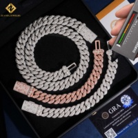 Collier Maillons Cubains Marquise S925 Certifié GRA Moissanite VVS Chaîne Entièrement Pavée Style Hip Hop Bling Bijoux Entièrement Sertis