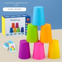 Jeu de pyramide de cartes pour 2 joueurs, 54 cartes, avec buzzer, jeu de compétition de couleurs, pour fêtes de famille, vente en gros, cadeau