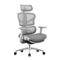 Chaise de bureau ergonomique exécutive moderne à dossier divisé pivotant réglable entièrement en maille avec repose-pieds