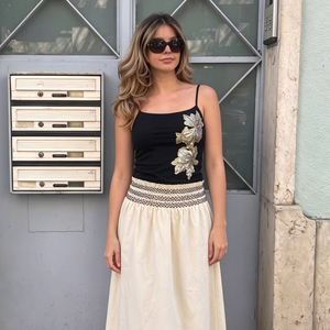 Women's Vintage Y2K <b>Sequin</b> Floral Knitted Tank <b>Top</b> Contrast Color Slim Fit Adjustable Strap Summer Sleeveless Cami - Product Image 2