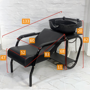 Fauteuil de lavage semi-inclinable moderne pour salon de coiffure avec bac en céramique personnalisé par le fabricant – Idéal pour la thérapie capillaire en salon de barbier - Product Image 6