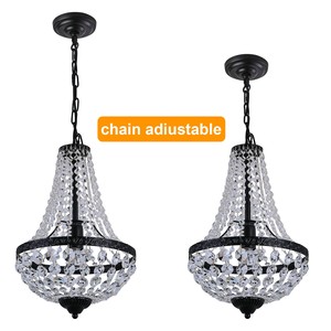 Lampes suspendues en cristal de luxe modernes, lustres noirs, éclairage suspendu pour la décoration intérieure - Product Image 4