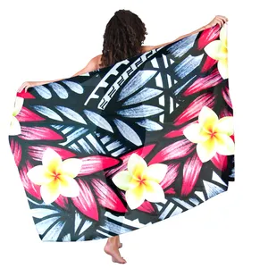 Hawaiian Polynesian Pola Womens Pantai Ukuran Besar Sarung Baju Renang Penutup Penutup Sarung Kustom Pareo Bunga Cetak MOQ Rendah