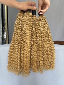 Paquete de Cabello Humano para Trenzas Boho Sin Nudos, Cabello Humano Rizado a Granel para Trenzar SIN Trama, Reflejos Rubio Miel - Product Image 2