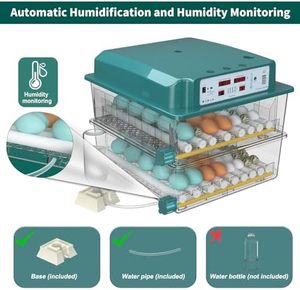 Incubadora automática de huevos de codorniz y pollo 120, monitores de humedad, Candler de huevos, 5 modos de incubación para el <span class=keywords><strong>día</strong></span> de incubación de huevos de codorniz y pollo - Product Image 5