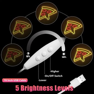 Letrero de Pizza para Publicidad de Restaurantes de Comida Rápida, Bodas, Oficinas - Decoración de Luz LED de Neón Amarilla para <span class=keywords><strong>Pizzería</strong></span>, Cocina, Sala de Estar, Estacionamiento - Product Image 5