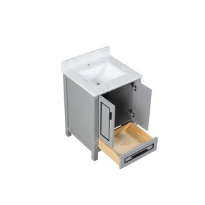 Meuble-lavabo de salle de bain moderne haut de gamme autoportant de 24 pouces avec lavabo en céramique et caractéristiques résistantes à l'eau - Product Image 5
