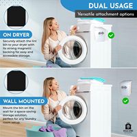 Ensemble d'organisation de décoration de salle de lavage 5 pièces dosettes de blanchisserie magnétiques conteneur séchoir feuilles boîtes de rangement de savon rangement de poubelle à charpie