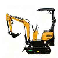 Mini-excavatrice hydraulique compacte de 1,2 tonne, mini-excavatrice sur chenilles, petite excavatrice sur chenilles adaptée aux projets agricoles et résidentiels
