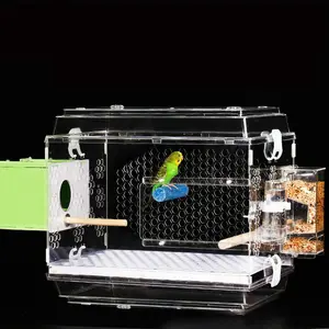 Acrylic Bird Cage Parrot Rearing Incubator Transparent Detachable Pet Supplies Acrylic China Big Bird Cage