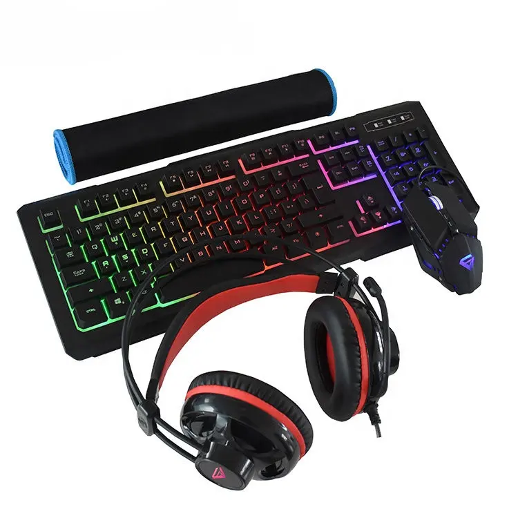 Best selling LED computer gaming keyboard mouse combo with customized package