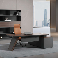 Bureau d'ordinateur de direction en L extensible de luxe moderne avec plateau en mélamine MFC, tiroirs de rangement et support autoportant CE