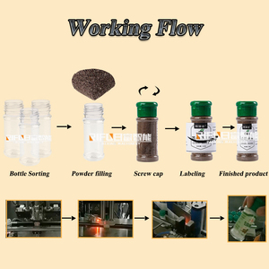 Công nghiệp tự động gia vị bột Jar điền đóng nắp và ghi nhãn máy gia vị bột chai điền dòng - Product Image 3