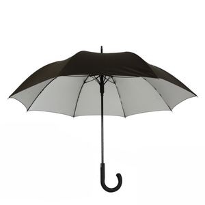 Parapluie droit de 23 pouces avec revêtement argenté 8K, protection UV, coupe-vent, logo personnalisé, cadeaux promotionnels d'entreprise, haute qualité - Product Image 1