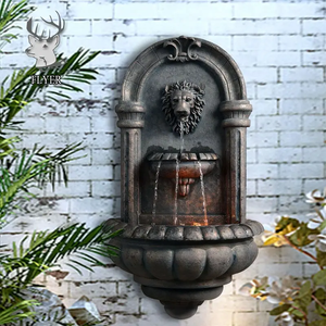 Fonte de bronze para parede, fonte de água clássica para pátio, cabeça de leão, metal, cachoeira, para áreas externas - Product Image 3