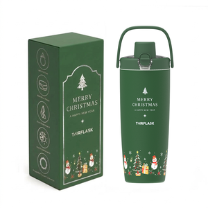Tairflask – Nouvelle Tasse de Voyage Isotherme en Acier Inoxydable 304 Vert Noël, 12oz, 17oz, 25oz, 33oz, avec Poignée, pour Café et Extérieur - Product Image 1