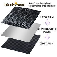 Revêtement Ideaformer PEO+PET 370*377mm Noir Hotbed SANS Base Magnétique 550g Utilisé pour Imprimante 3D Ender5 Plus