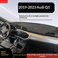 Tapis de sol en cuir anti-UV pour console centrale et tableau de bord Audi Q3 2019-2024 (MQ-669) - Isolation thermique et anti-éblouissement pour voiture