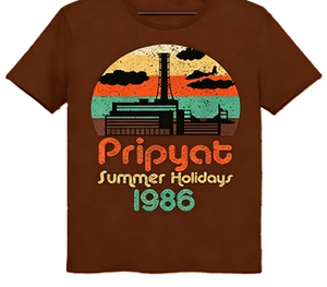 T-shirt imprimé à motifs, décontracté, à manches courtes, col rond, décoration décontractée Pripyat Summer Holidays 1986 Chernobyl Nuclear - Product Image 4